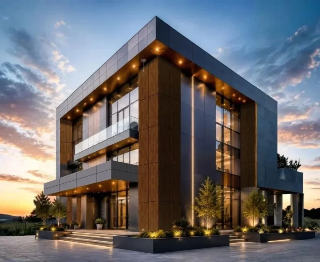 Exterior HPL commercial building facade application