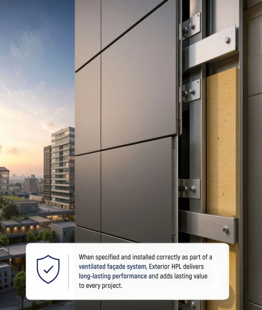 Samrat HPL ventilated facade installation technical detail